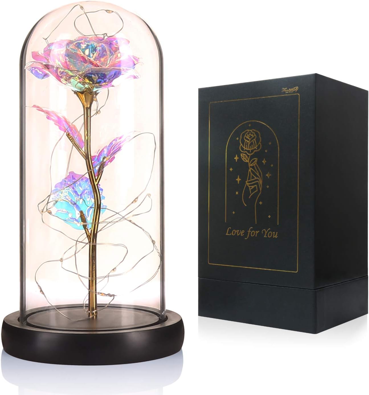 Galaxy Rose Flower Gift - Beauty and The Beast Rose, Enchanted Infinity Rose Room Decor, Mom Birthday Gifts, Gifts for Mom Her Wife Christmas, Valentine's Day, Mother's Day, Wedding Anniversary
