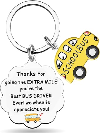 Bus Driver Appreciation Gifts Best School Bus Driver Gift for Women Men Birthday End of School Year Gifts for Coworker Retirement Farewell Thank You Presents We Wheelie Appreciate You Keychain
