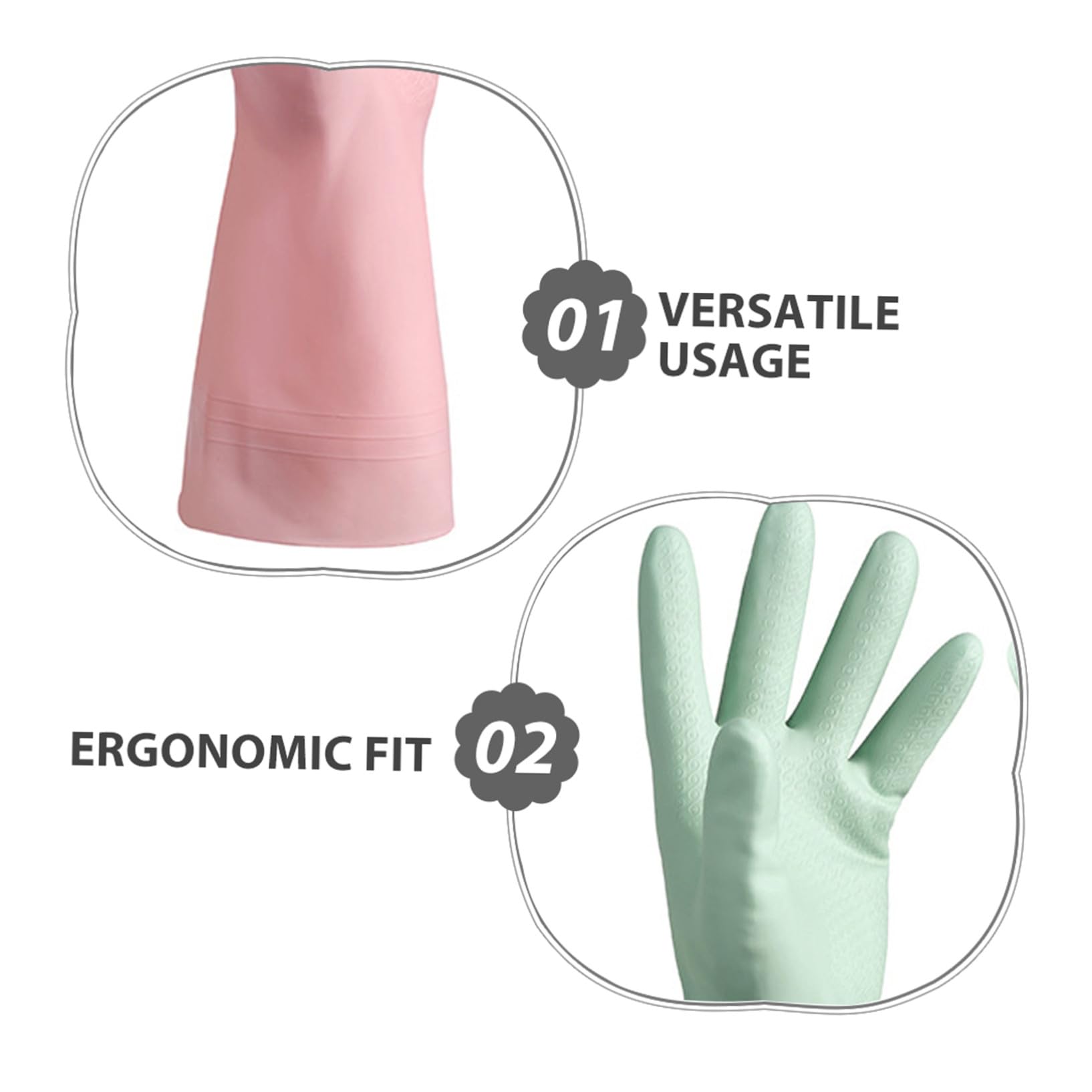 6 pares Guantes Lavavajillas Impermeables Reutilizables de PVC Guantes de Limpieza Cocina para Lavar Platos Protección Manos Flexibles y Antideslizantes
