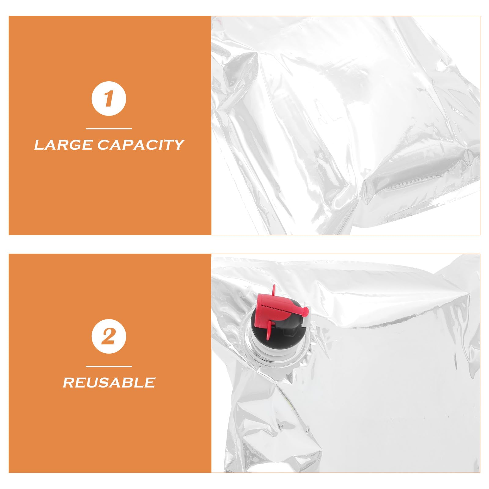SHINEOFI Lot de 10 sacs distributeurs de vin portables de 5 L avec bec verseur, poches à vin rechargeables pour voyage et stockage de boissons, pochettes pour jus de fruits liquides pour une