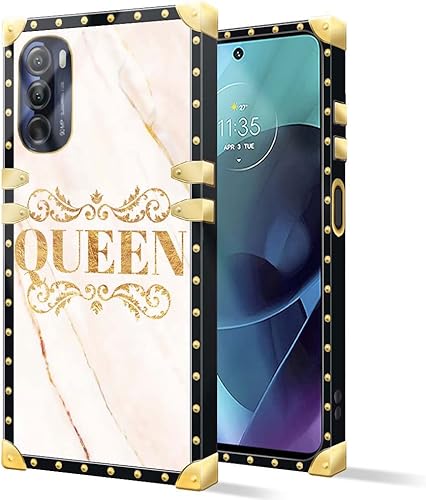 DAIZAG Funda compatible con funda para Motorola Moto G Stylus (5G y 4G) 2022, funda cuadrada B Queen de lujo, elegante funda de poliuretano