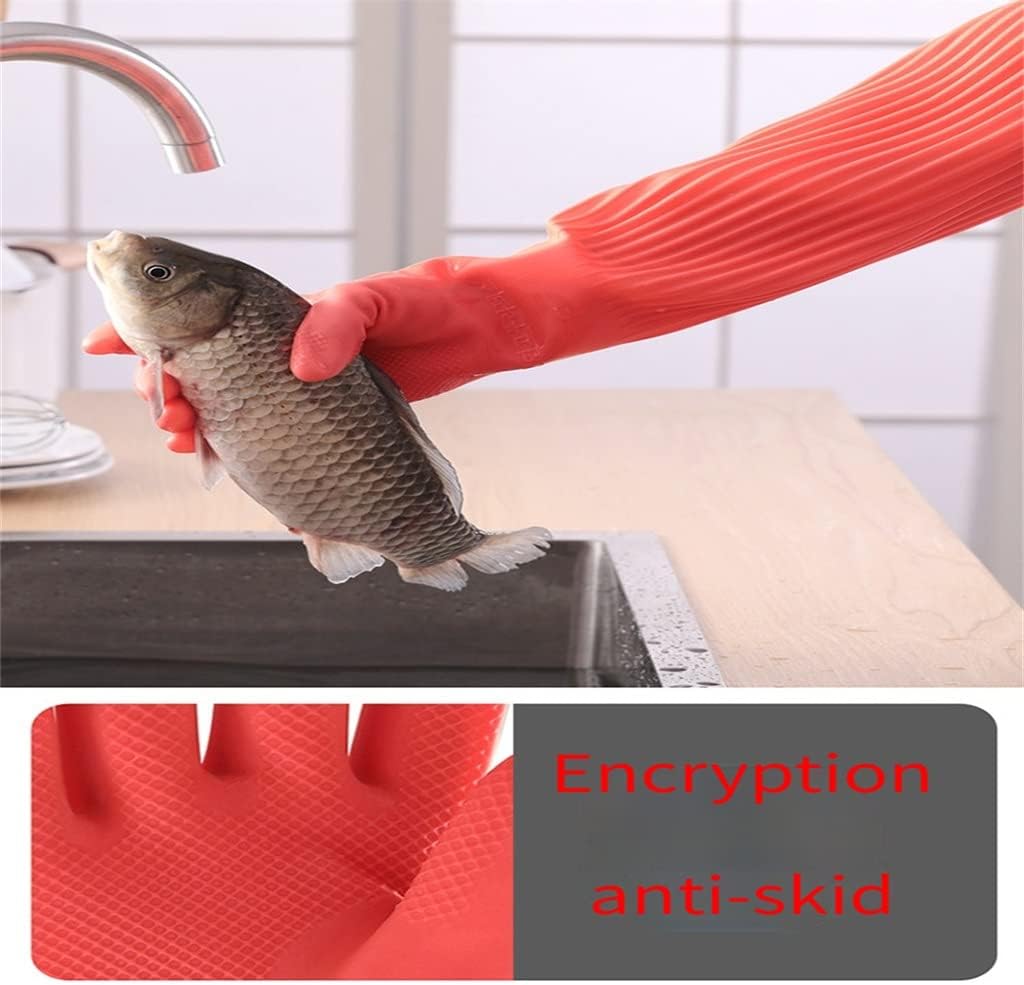 1Pair Lengthen Dishwashing Cleaning Gloves Rubber Dish Washing Glove Household Clean Tool