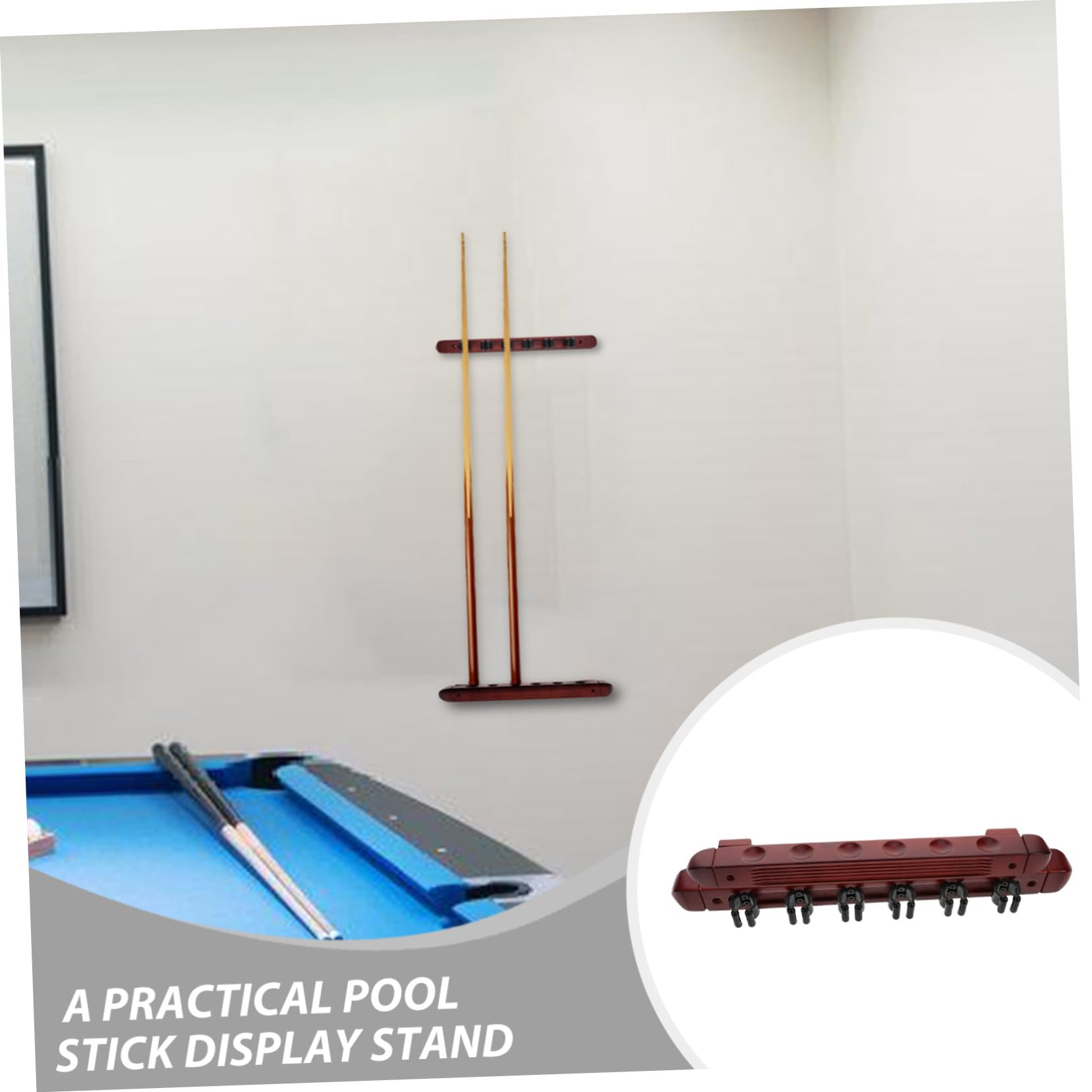 Kisangel Lot De 2 Supports De Queues De Billard en Bois Support De Rangement pour Queues De Billard À 6 Emplacements pour Salle De Jeux