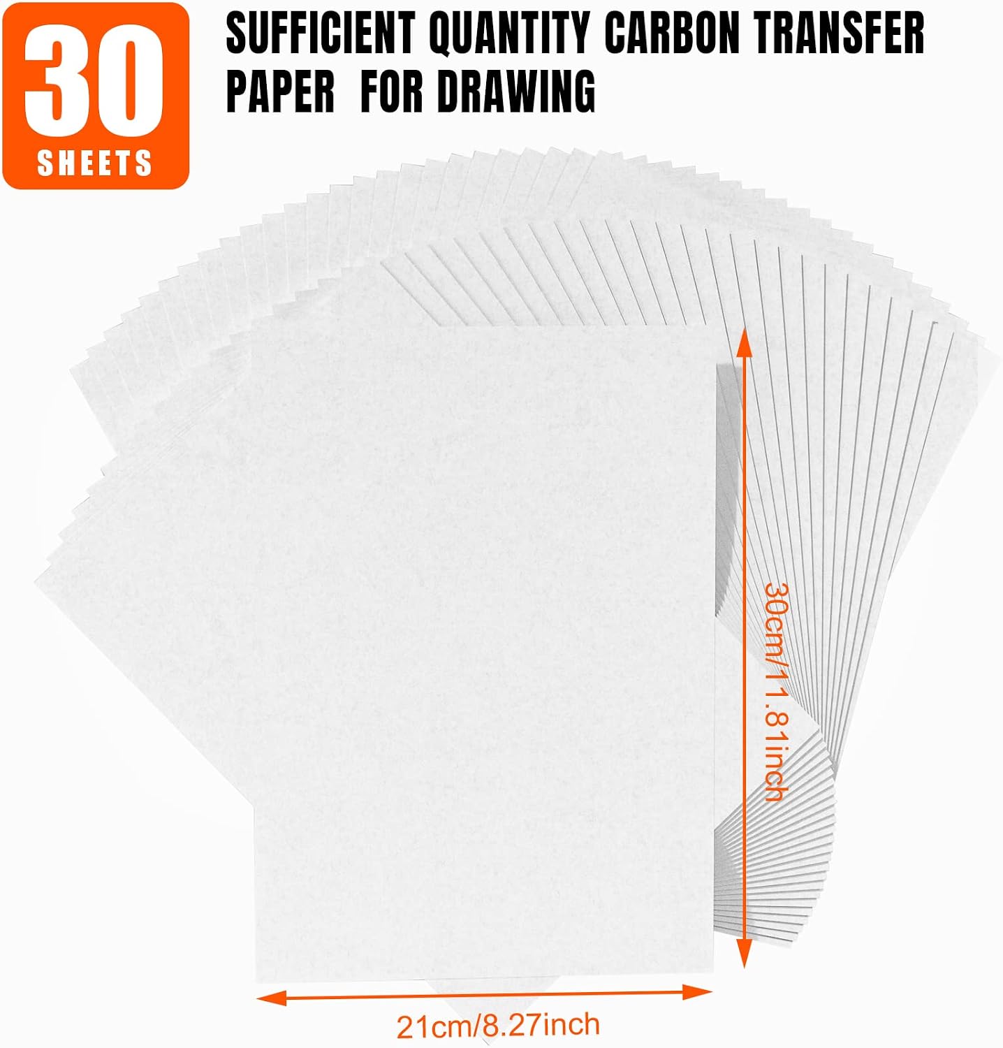 PSLER 30PCS White Carbon Transfer Paper for Wood Burning Craft, Paper, Canvas and Other Art Craft Surfaces A4 Size 8.27 X 11.81 Inch