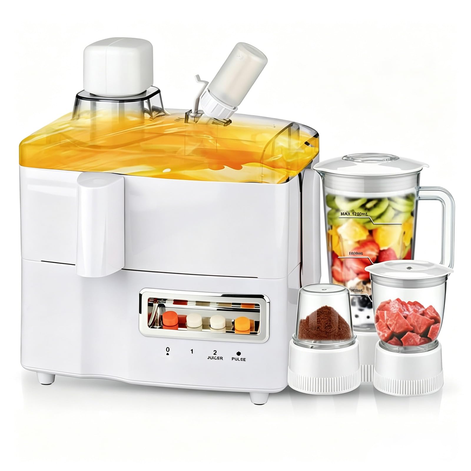 Presse-agrumes Et Mixeur 4 En 1, Extracteur De Jus D'agrumes électrique De 1,8 L, Facile à Nettoyer, Haut Rendement, Mixeur Multifonction Pour Fruits Et Légumes