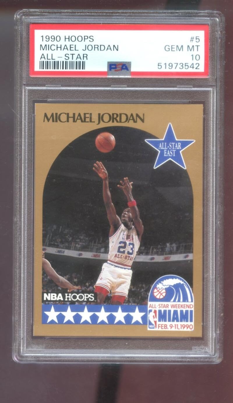 1990-91 Hoops #5 Michael Jordan PSA 10 Graded Basketball Card All-Star East NBA 1990 1991 Chicago Bulls GEM MT MINT