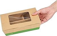 Vista 12 de Restaurantware Eco Tek - Recipientes de comida para llevar de 51 onzas, 100 cajas Bento desechables, 3 compartimentos, ventana transparente, papel