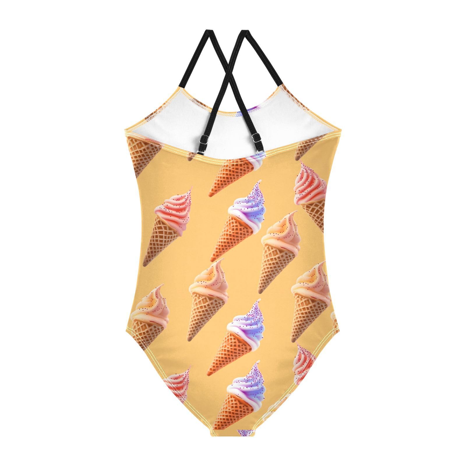 Sweet Cones Girls Swimsuits Quick Dry Crossback One Piece Beach Swimwear Bathing Suit, 3T Multicoloured