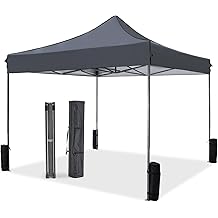 NEWBULIG 10x10 FT Pop Up Canopy Easy Up Tents for Camping Parties Events Beach Backyard Portable Outdoor Shelter Heavy Duty Instant Sun Shade with Sand Bags, Grey