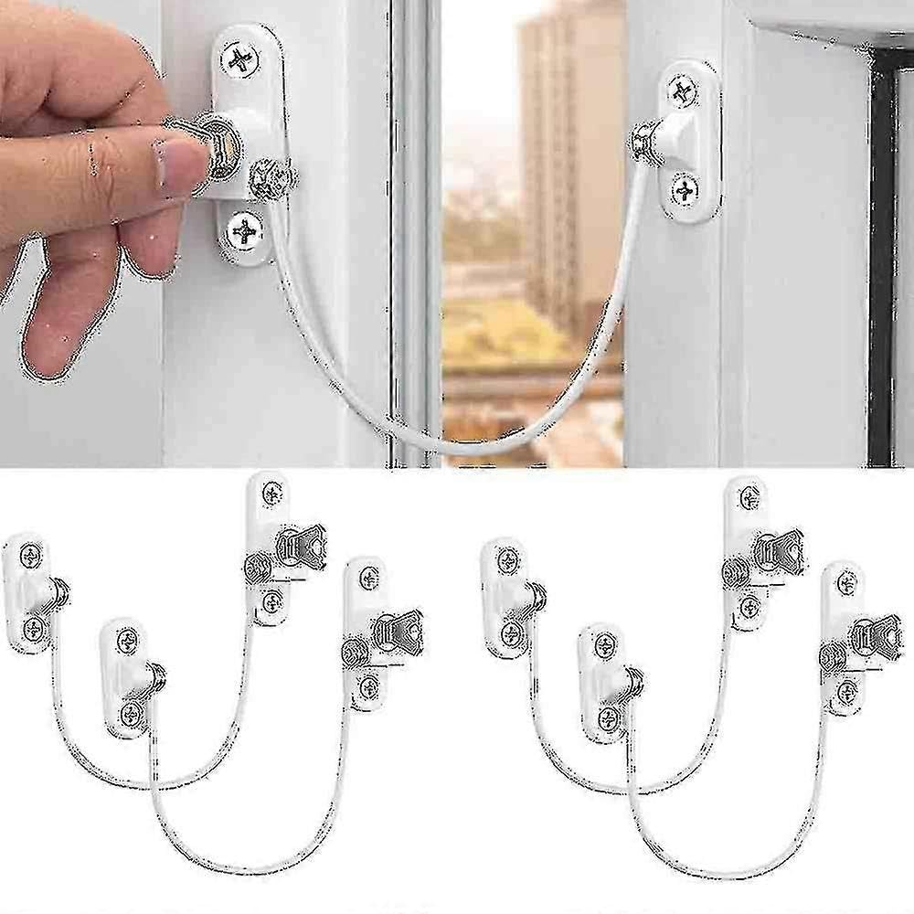 Joyhappst Image Color 4 Pcs Window Restrictor Locks Window Restrictors Baby Security Window Locks Window Locks Door Locks
