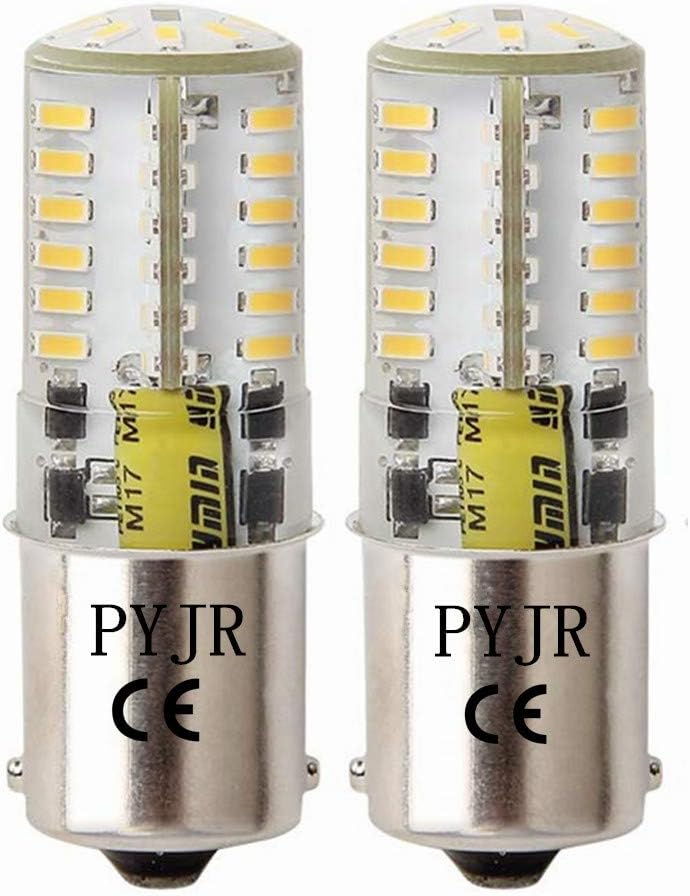 Ba15s LED Bulb 12V-18V AC/DC 3W 1156 Bulb Warm White 3000K 300 Lumens, 3014 SMD Single Contact Bayonet SBC Ba15s 1156 LED Replacement Car RV Trailer Camper Boat Yard Interior Light (2-Pack)