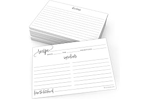 Minimalist 4x6 Recipe Cards for Weddings and Bridal Showers