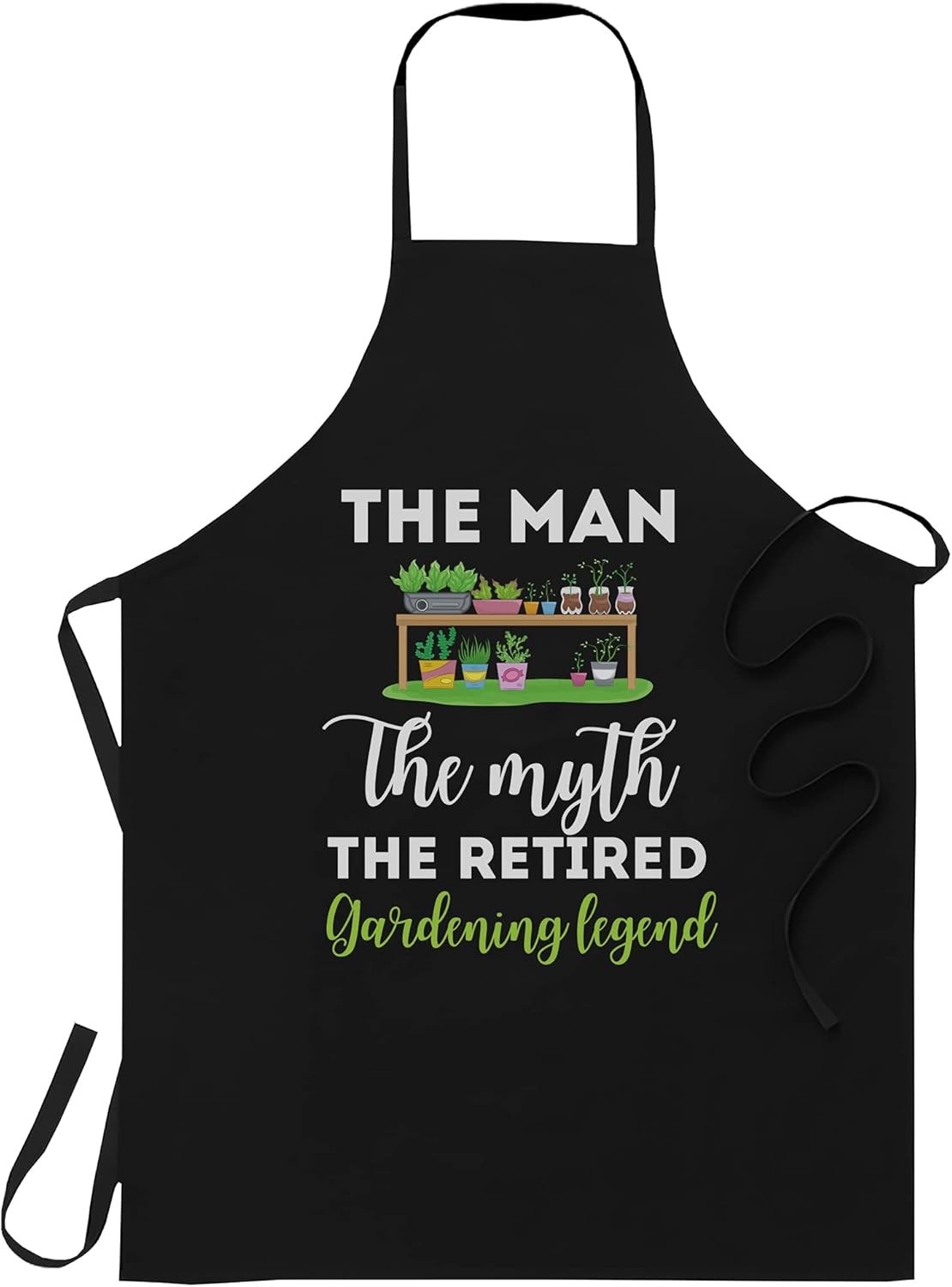 Retired Black Cooking Aprons Men's Gardener Retirement Man Myth