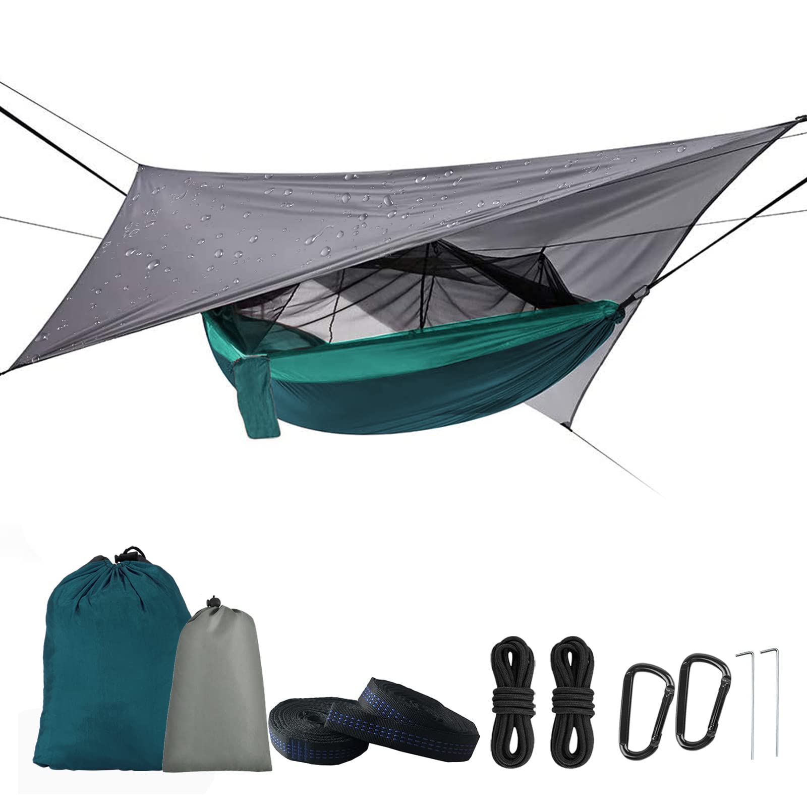 Hamac de camping robuste en nylon de parachute avec tente de protection