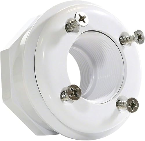 ATIE Adaptador de salida de entrada de piscina de vinilo completo de 1.5 pulgadas SP1408 con 4 tornillos de acero inoxidable de repuesto para