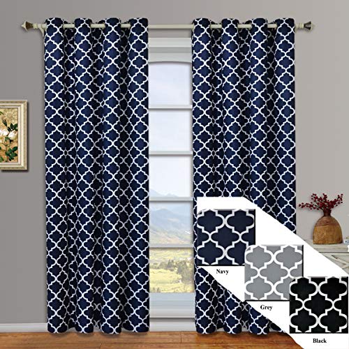 Royal Bedding Meridian Teal Grommet Blackout Window Curtain Drapes, Pair/Set Of 2 Panels, 52X84 Inches Each #TOP2