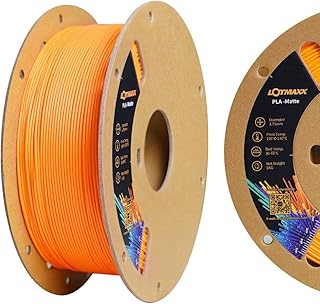 LOTMAXX Matte PLA Filament 1.75mm Matte PLA 3D Printer Filament, 1kg Cardboard Spool (2.2lbs), Dimensional Accuracy +/- 0.03mm, Fit Most FDM Printer(Matte Orange)