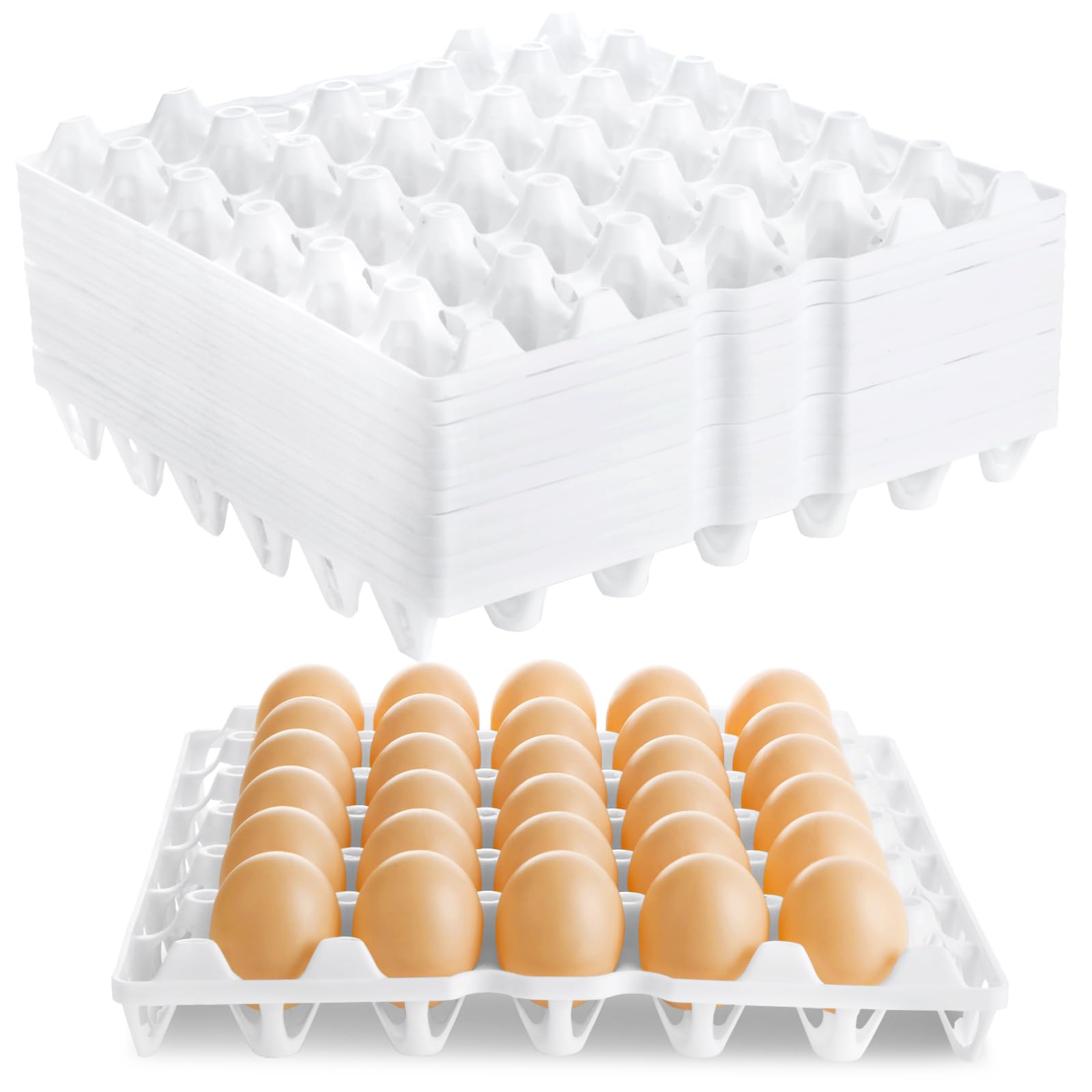 Confezione da 12 scatole per uova in plastica, impilabili, ognuna contiene 30 uova, vassoi per uova sfuse per allevatori di polli domestici per imballaggio, conservazione, spedizione uova