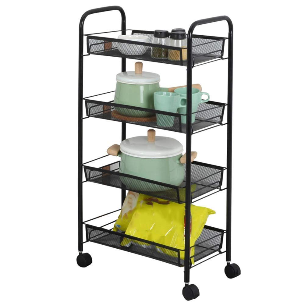Carrello portavivande in acciaio inox resistente con 3 ripiani e ruote girevoli per uso domestico, hotel e bar. Facile da montare. Disponibile in 3 misure: argento (80x40x85 cm) e nero (45x26x84 cm)