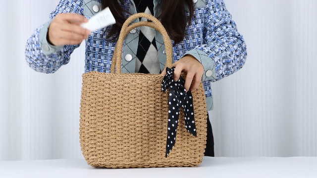 Bolso Tote de Ratán para Mujer, Tejido a Mano miniatura 7