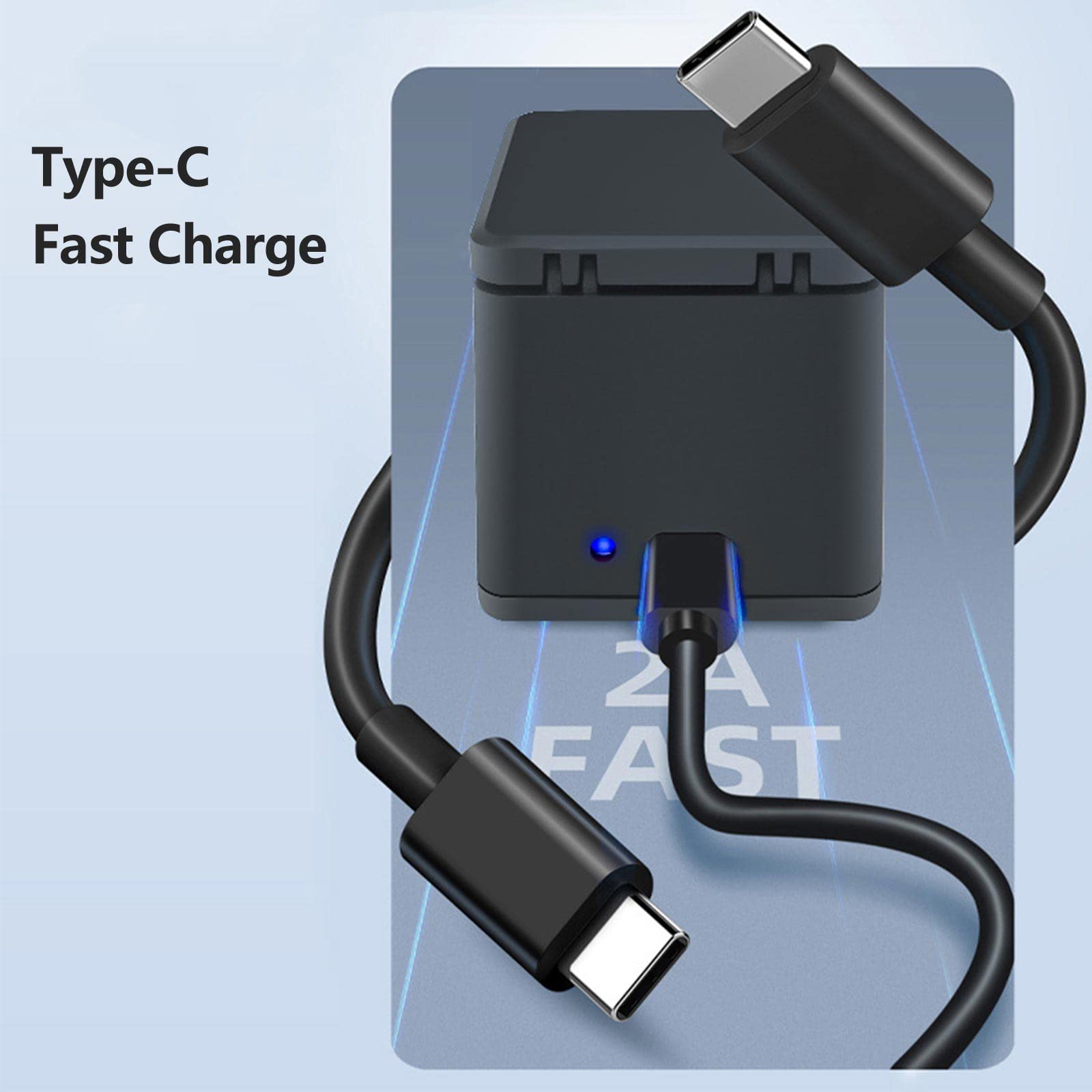 2000mAh Batterie Hero 10/9 de Rechange pour Gopro Hero 9 Black, GoPro Hero 10 Black et Chargeur de Stockage Fermé à 3 Canaux (Entièrement Compatible avec Les Accessoires Officiels GoPro 9/10)