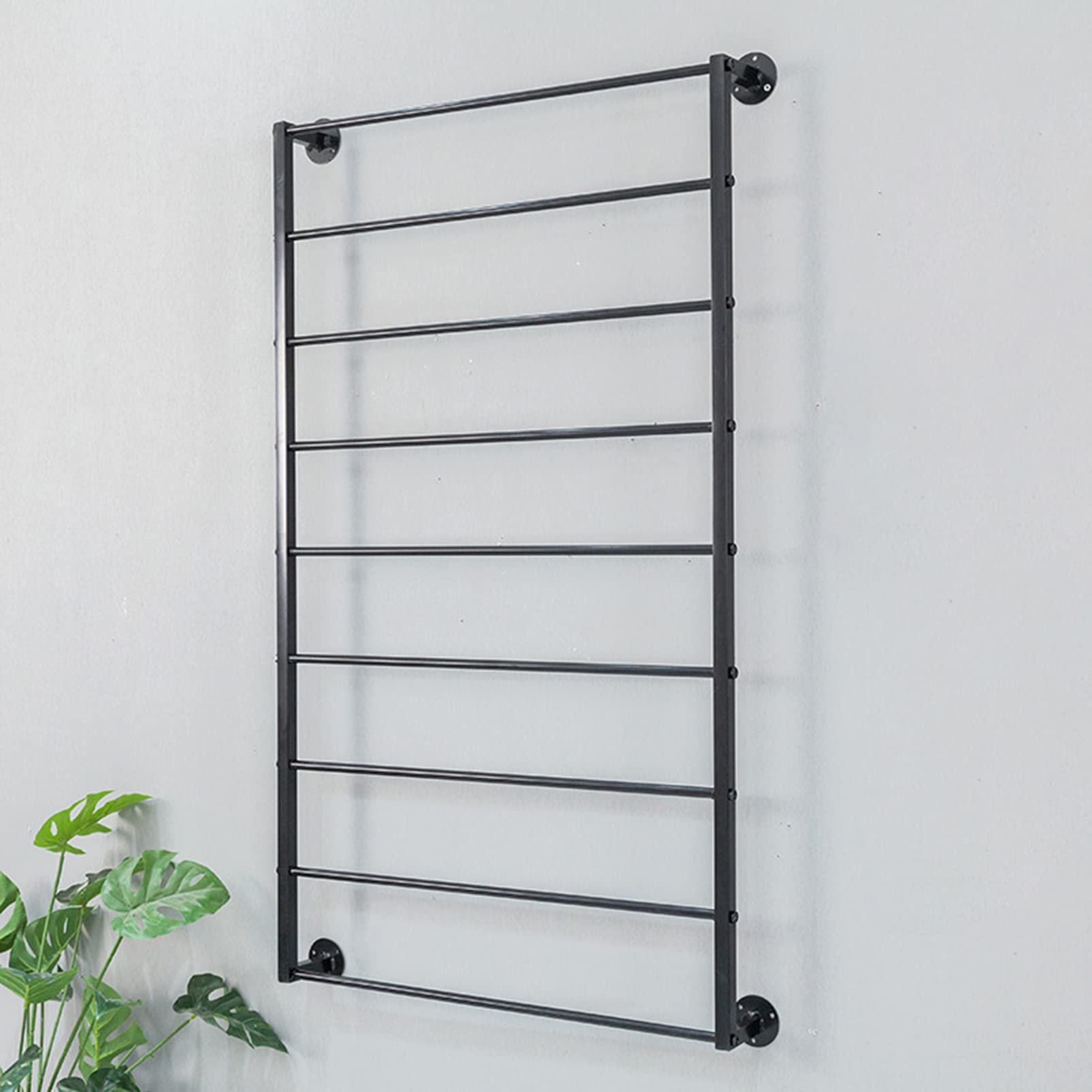 YNBSHGAA Boutique Displa rack wall-mounted Clothing Rack, Retail Garment Hanging Bar Clothing Storage Shelving Unit, Simple fabric stand Commercial Clothes Hanger, Closet Organiz,Black