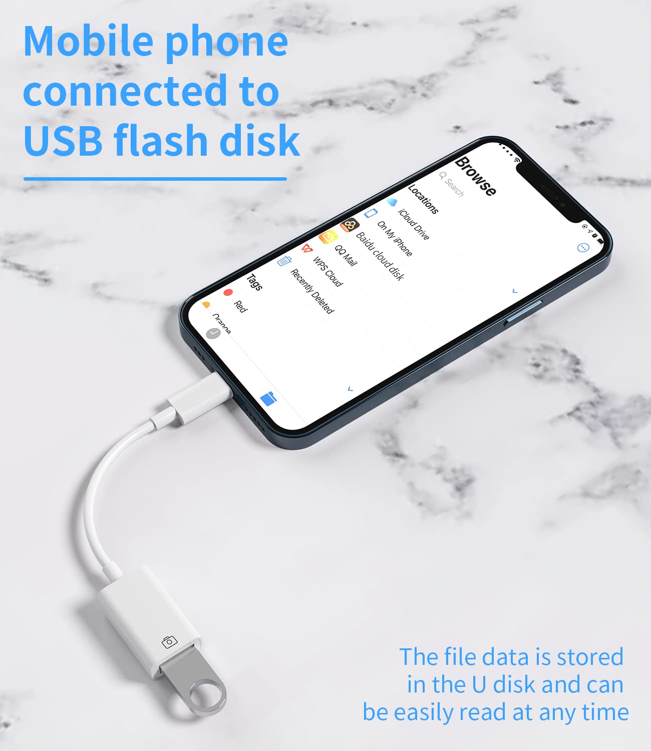 Adattatore USB 3.0 Femmina a Lightning per IPhone 14/13/12 Pro Max Certificato MFI Presa Smartphone IPad OTG Chiavetta USB-A Lettore Fotocamera Digitale