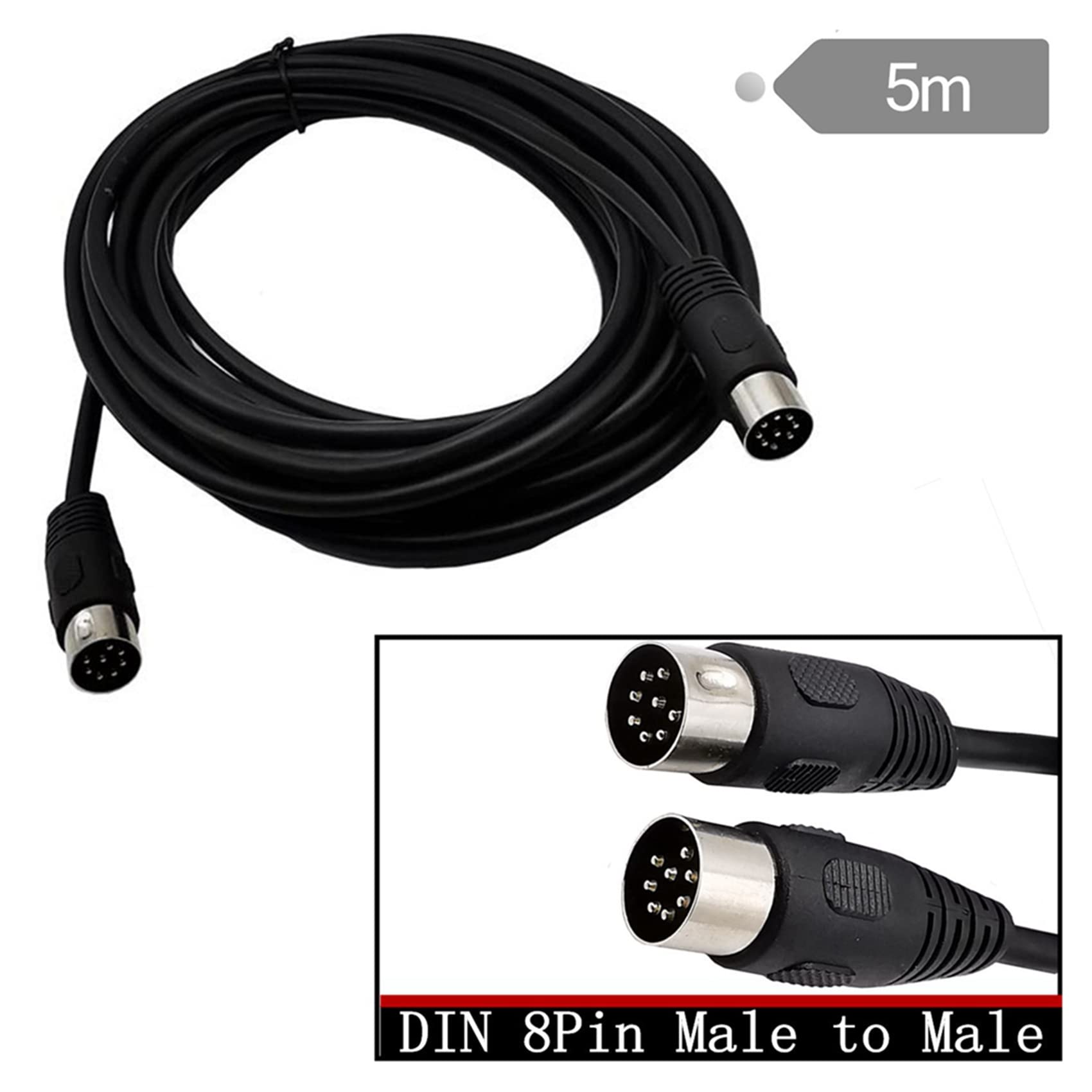 5X Adattatore per Audio da 8 Pin Din A per Computer di Sorveglianza Automotive Precisione Televisiva 5M
