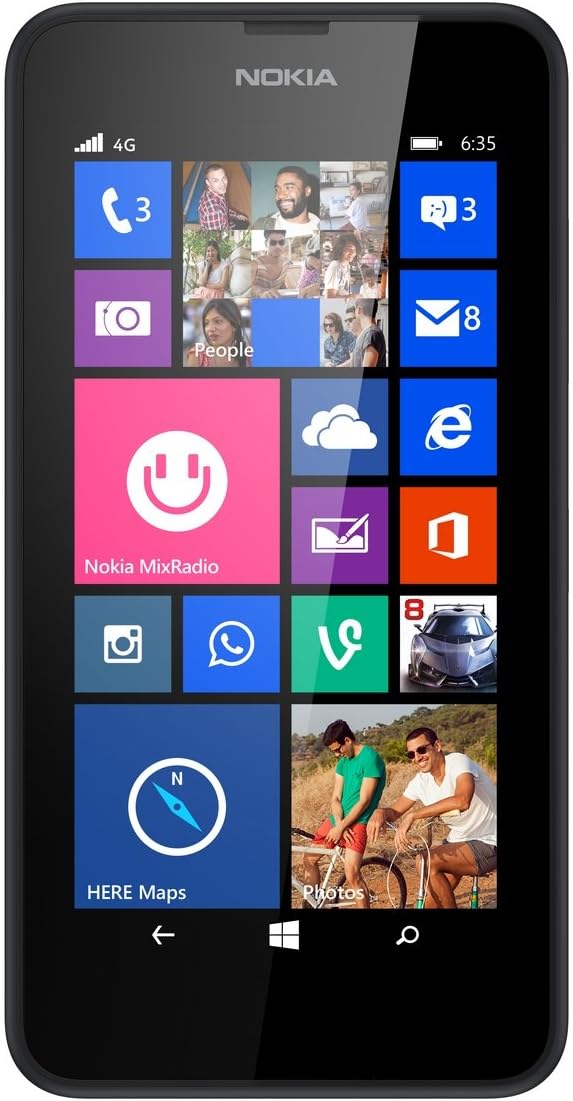 Nokia Lumia 635 4G UK SIM-Free Smartphone - Black (Windows, 4.5-inch, 8 GB)