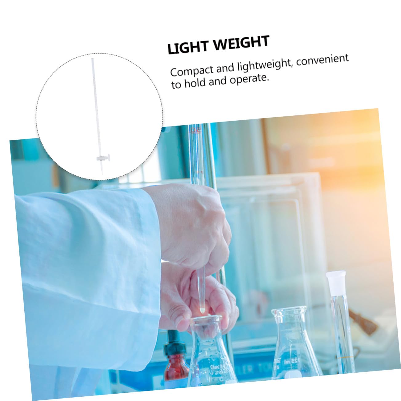 Un Verre 1 Pc Burette pipette de titrage acido-basique support de porte-lunettes ardoise outil instrument en verre escalader Provisions fournitures de classe verrerie clé
