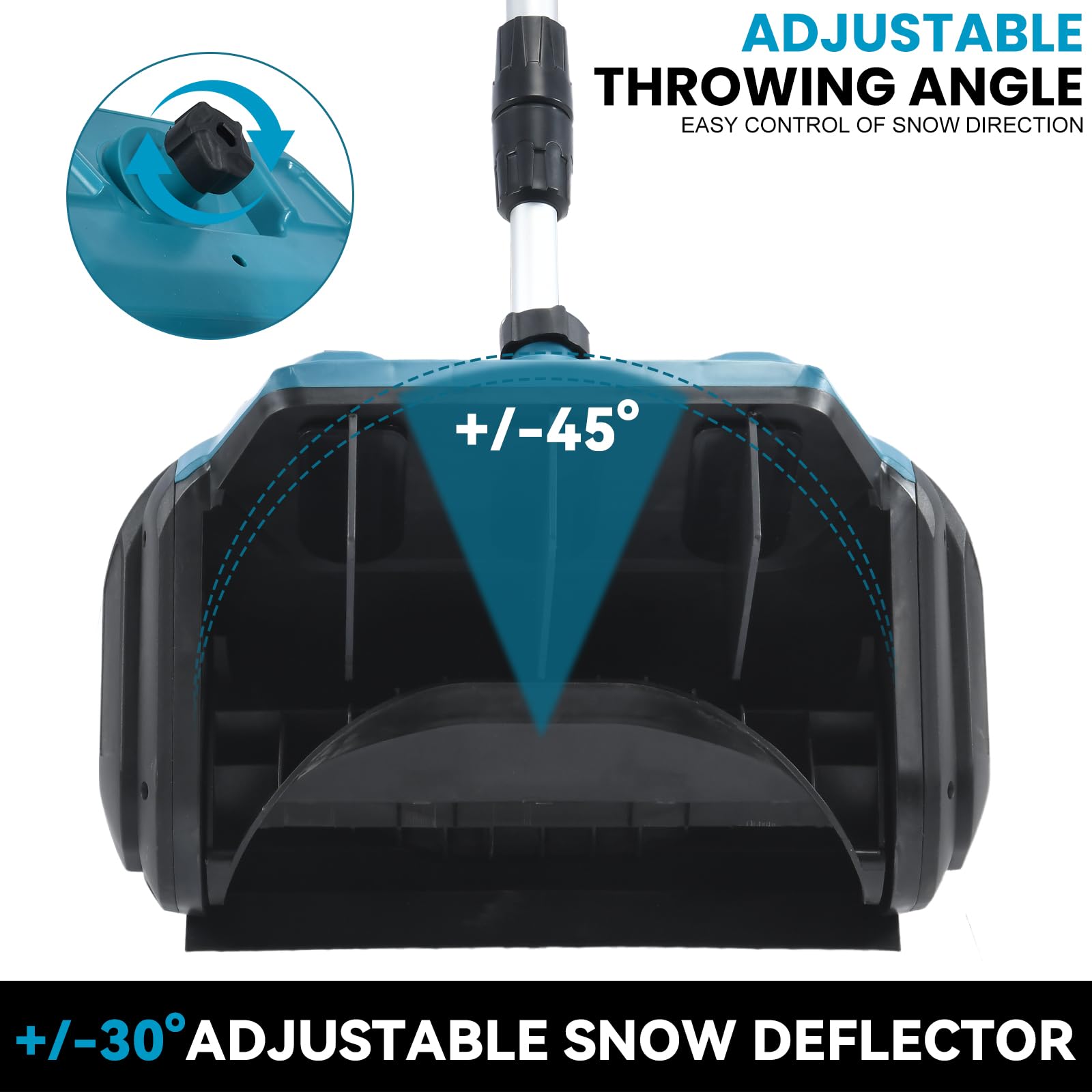 Souffleuse à Neige électrique sans Fil 2 Batteries Distance Éjection 6M Pliable Tige Télescopique Déneigeuse Jardin Cour