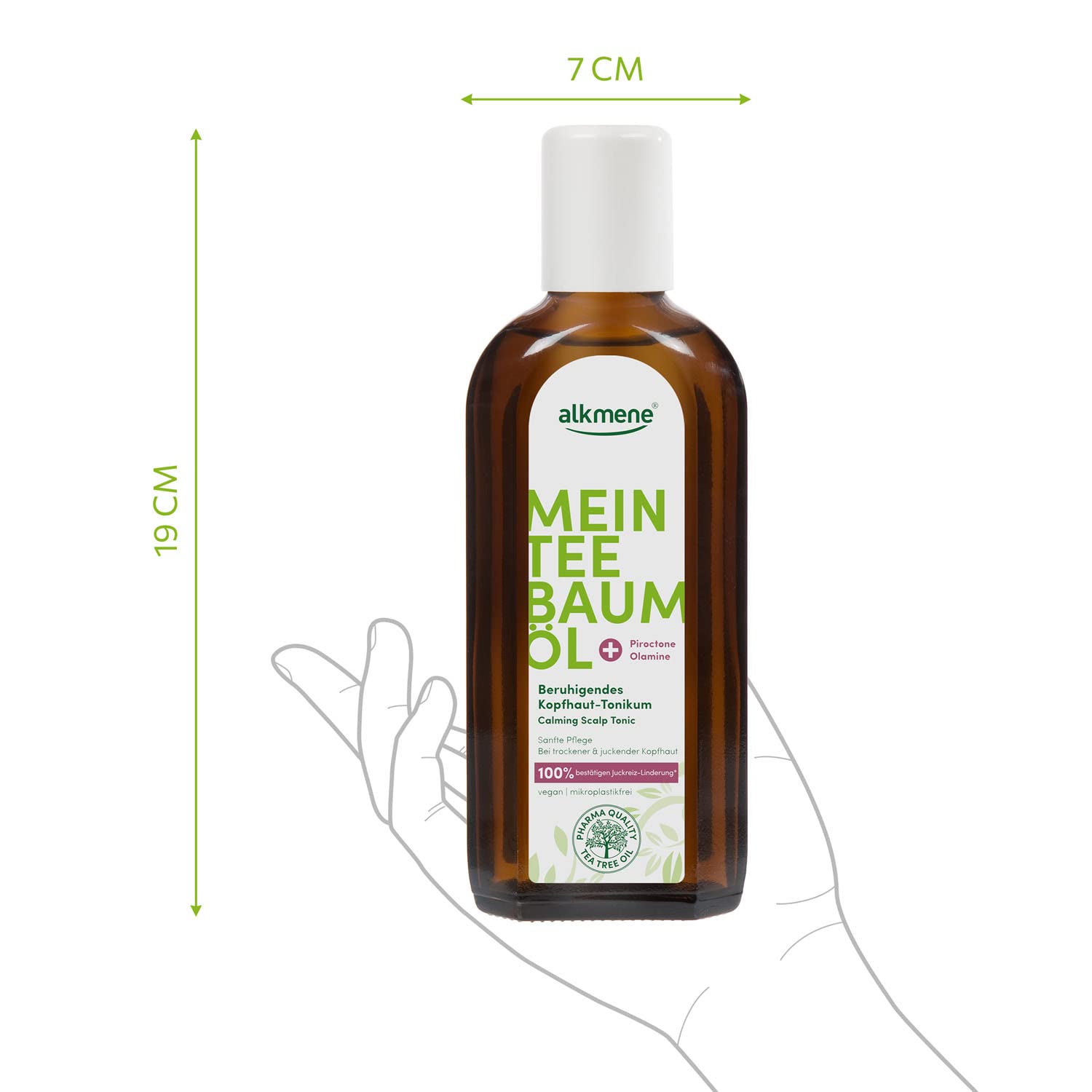 alkmene Olejek z drzewa herbacianego, tonik do skóry głowy, łagodzi swędzenie, 100% potwierdzony, 250 ml – uspokajająca woda do włosów w przypadku suchej i swędzącej skóry głowy – naturalny olejek z