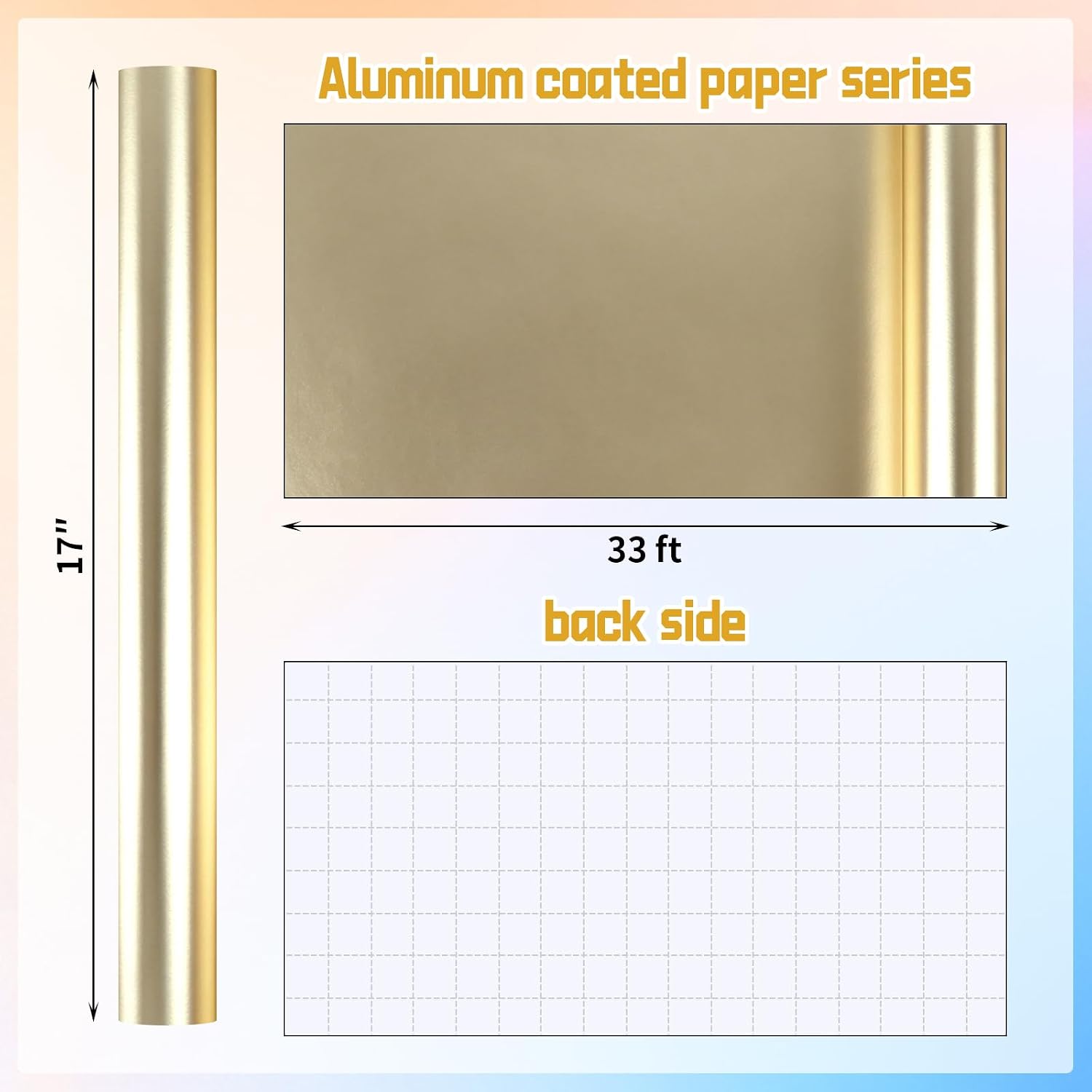 LAMORIA Matte Metallic Wrapping Paper Roll, 17" x 32.8ft Foil Gift Wrap Paper, Solid Color Metalized Paper for Birthday Wedding Holiday Gift Packaging & DIY Craft (Gold) image 2