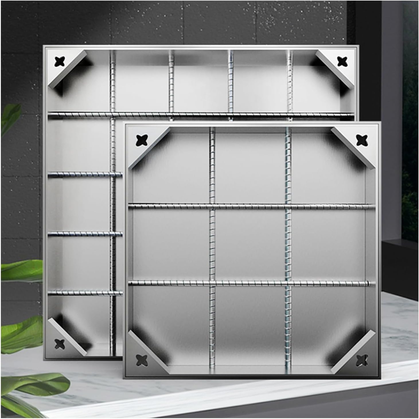 Plaque d'égout en acier inoxydable 50x50 cm pour cour et jardin de villa