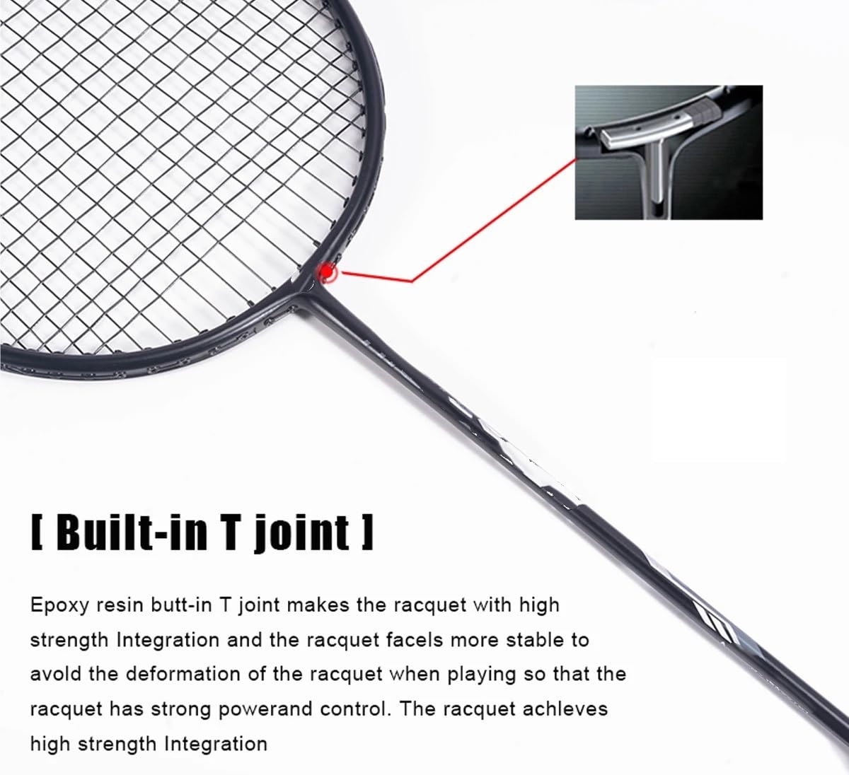 Badminton Set Racchetta da Badminton Ultraleggera 95 g, Resistenza alla trazione di 13 kg, Sport all'Aria Aperta, Fibra Carbonio + Titanio