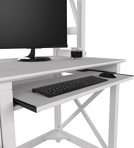 Miniatura 6 de Bush Furniture Key West - Escritorio pequeño para computadora de 48 W con gabinete en roble blanco puro cereza bing, gris (cape cod gray), Roble