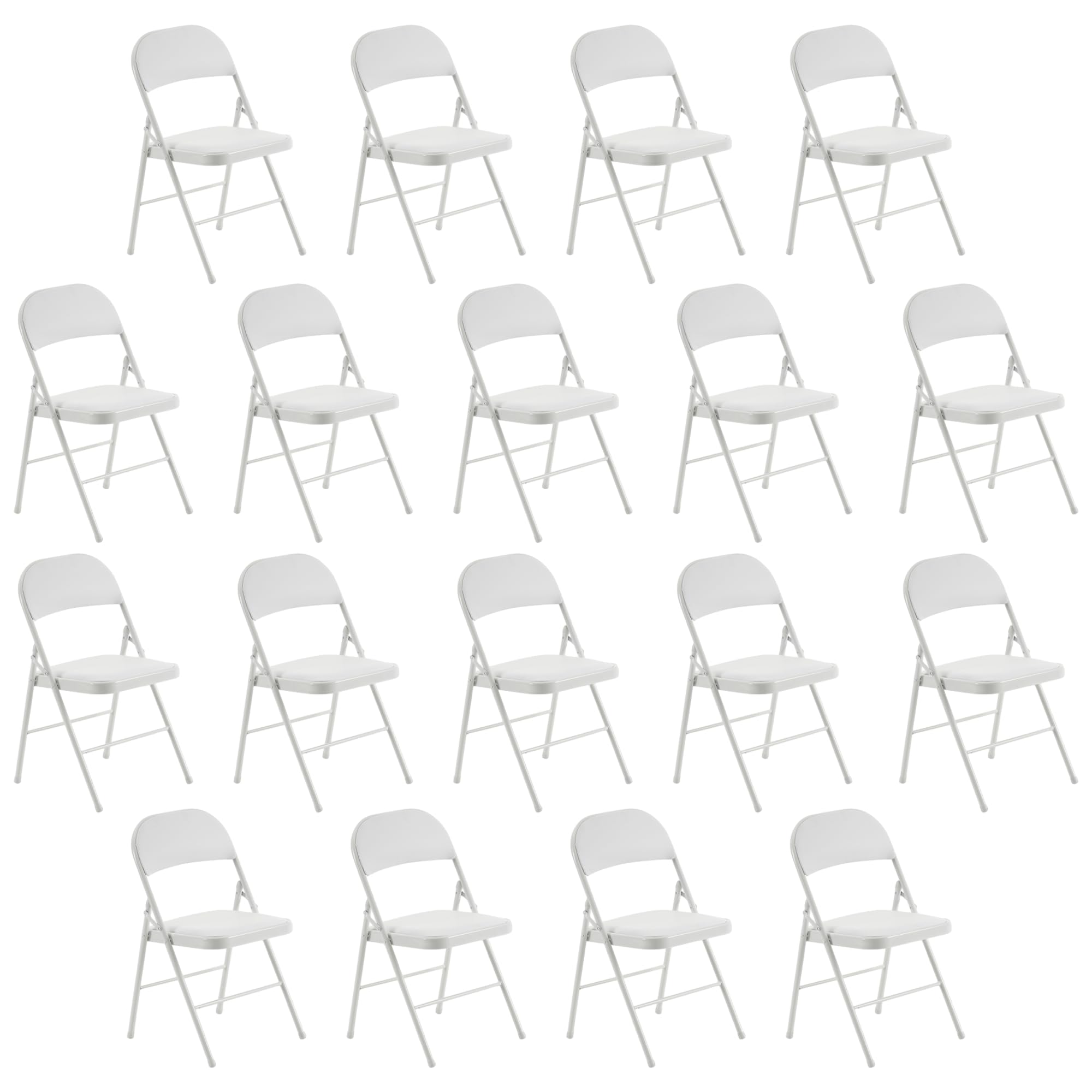 susici 18 Pack Folding Chairs with Padded Cushion and Back for Outdoor Indoor Portable Stackable Commercial Folding Chair with Steel Frame for Office