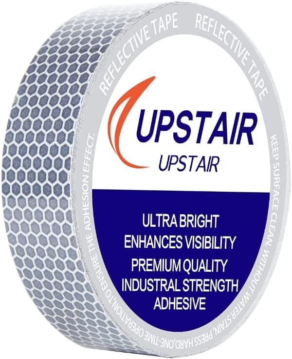 1in x 5yds High-Intensity Reflective Tape for Vehicles Bikes Clothes Helmets Mailboxes,Silver & White (1‘’x15’)