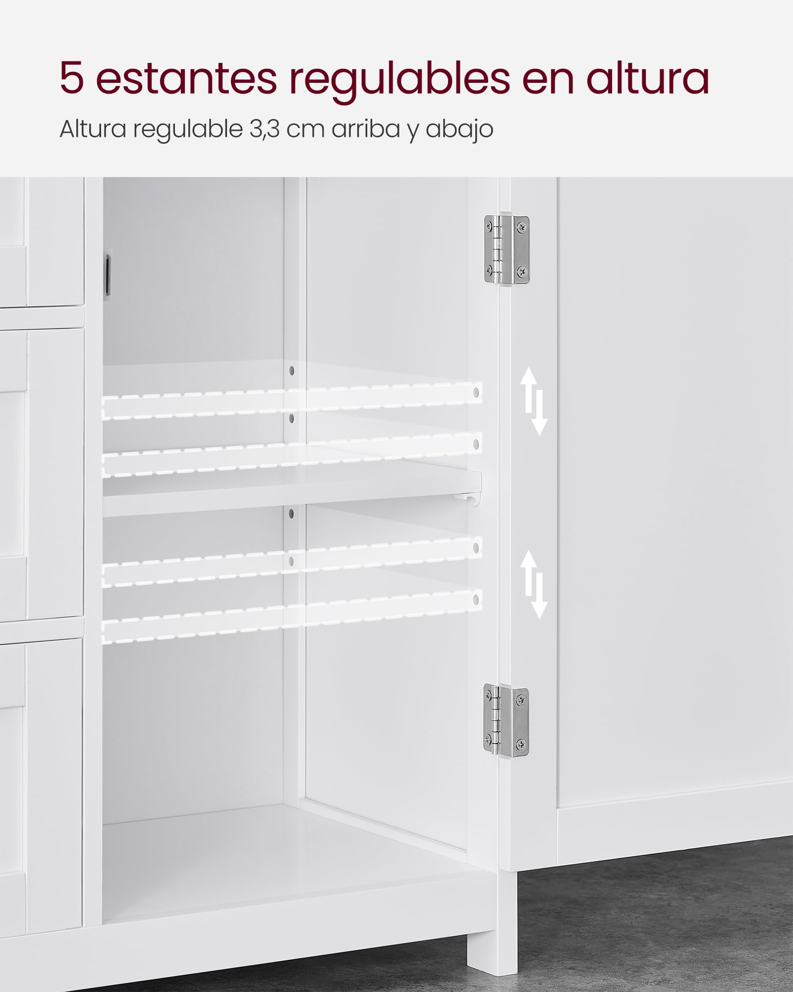 VASAGLE Mueble de Baño, Armario, Unidad de Almacenamiento, con 3 Cajones, Estantes Regulables, 30 x 60 x 80 cm, Blanco BBC542P31V1