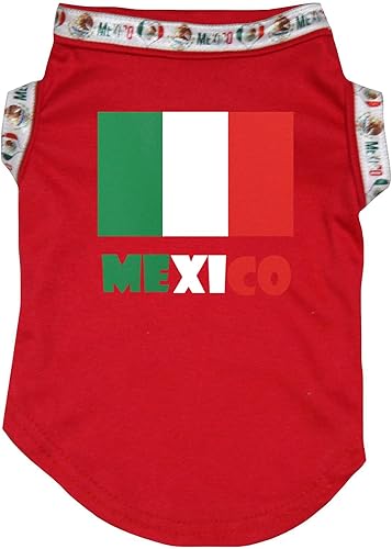 Miniatura 3 de Petitebella - Camisa de algodón con la bandera de México, M, Rojo