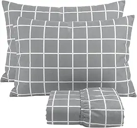 Cozzilar Jogo de Lençol Cama Queen Malha 100% Algodão 3 Peças Estampado Kit Inclui 1 Lençol Queen Com Elástico e 2 Fronhas Toque Macio (Modelo 15)