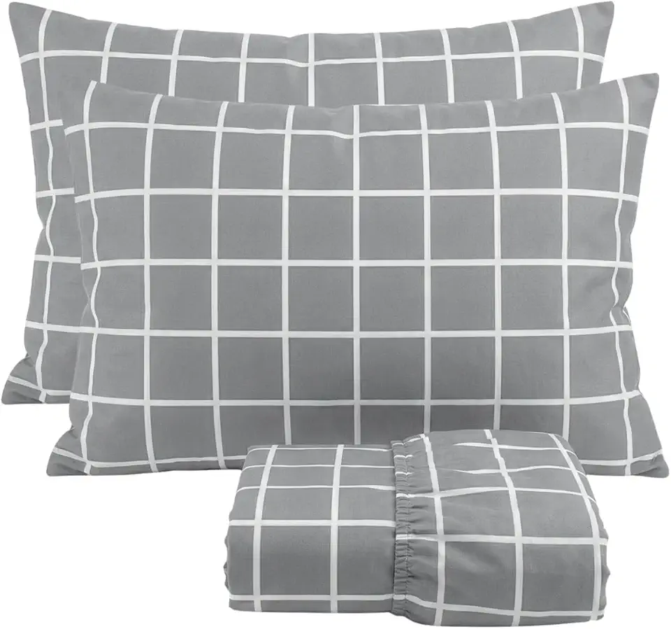 Cozzilar Jogo de Lençol Cama Casal Malha 100% Algodão 3 Peças Estampado Kit Inclui 1 Lençol Casal Com Elástico e 2 Fronhas Toque Macio (Modelo 11)