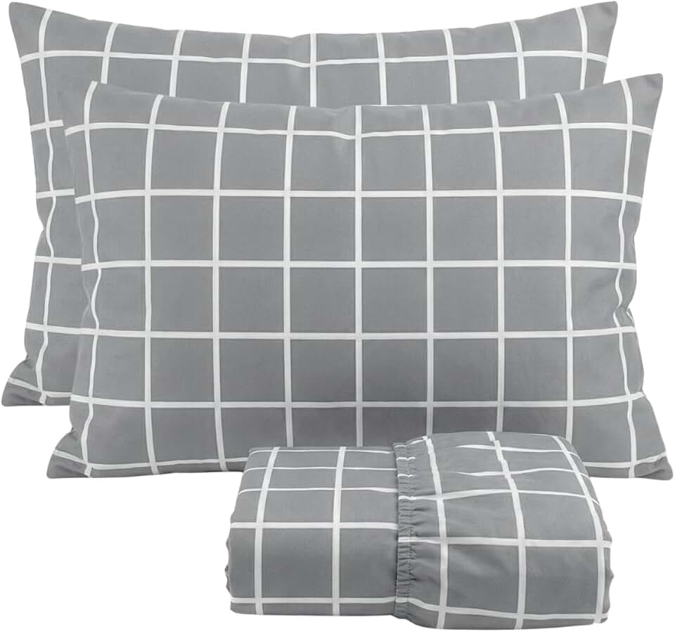 Cozzilar Jogo de Lençol Cama Queen Malha 100% Algodão 3 Peças Estampado Kit Inclui 1 Lençol Queen Com Elástico e 2 Fronhas Toque Macio (Modelo 15)