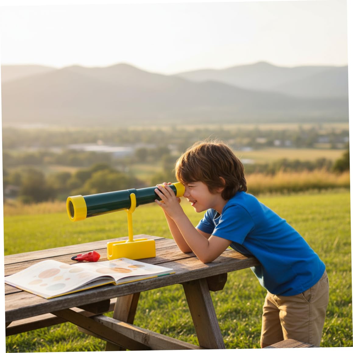 Télescope pour Enfants télescope monoculaire Pliable Vert rétractable équipement de Jeu extérieur pour Enfants pour l'apprentissage précoce et Les Aventures en Plein air