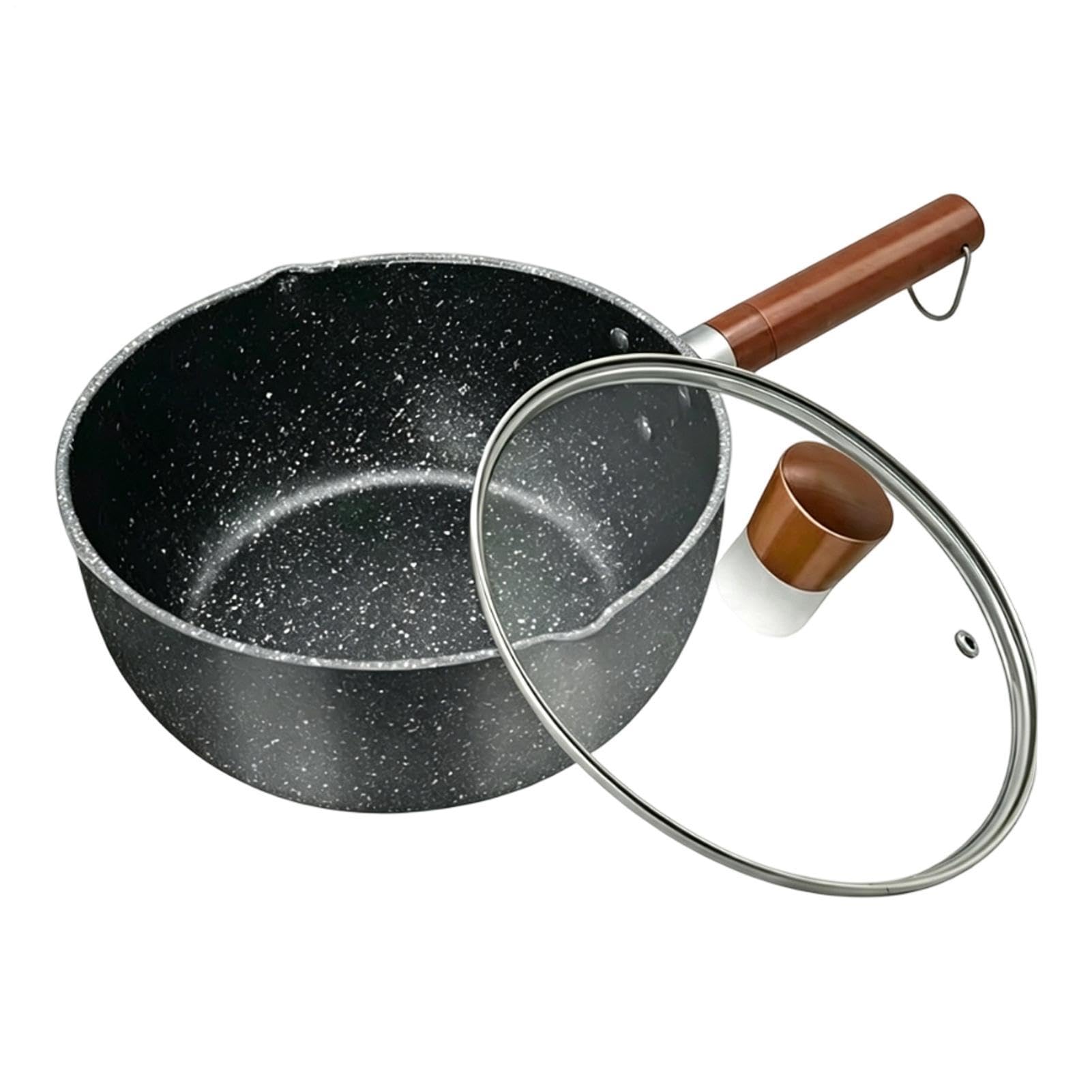 Casserole Antiadhésive de 22 cm avec Poignée en Fer Antidérapante Contre les Brûlures