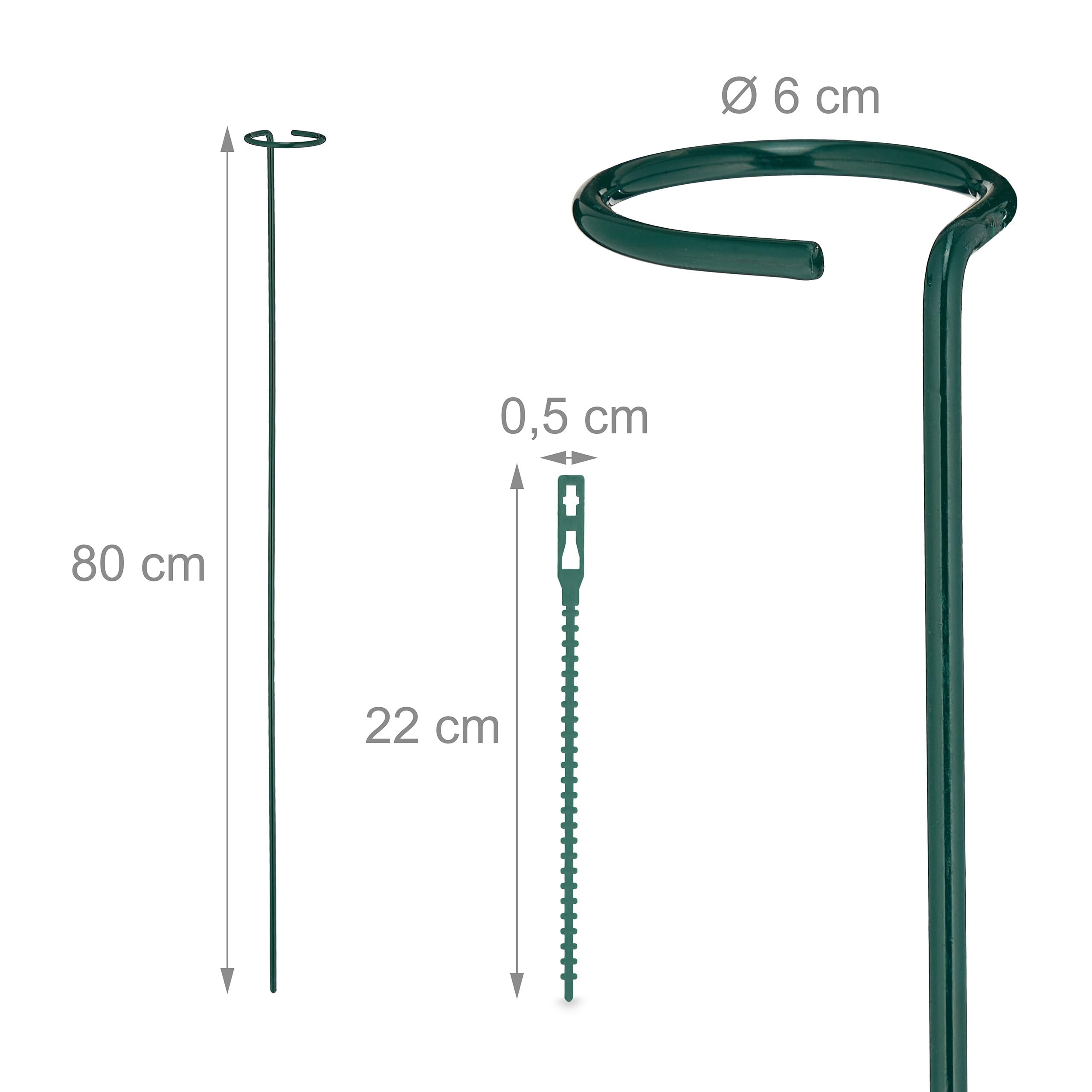 Lot De 8 Tuteurs à Tomates En Acier Vert - 80 Cm - Pour Jardin Ou Balcon