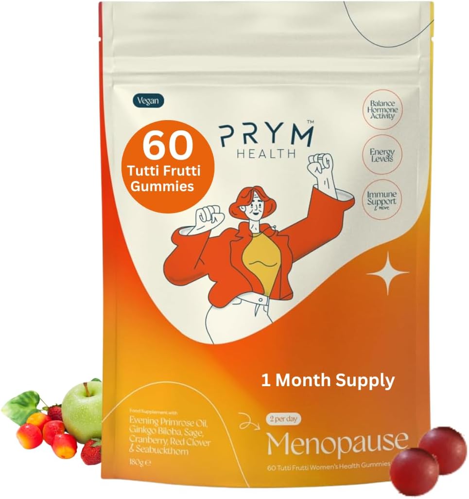 Menopauze Ondersteuning Gummies – Menopauze Gummies voor vrouwen met vitamine A, vitamine B2, vitamine C, zink – Tutti Frutti Vegan Menopauze Gummies
