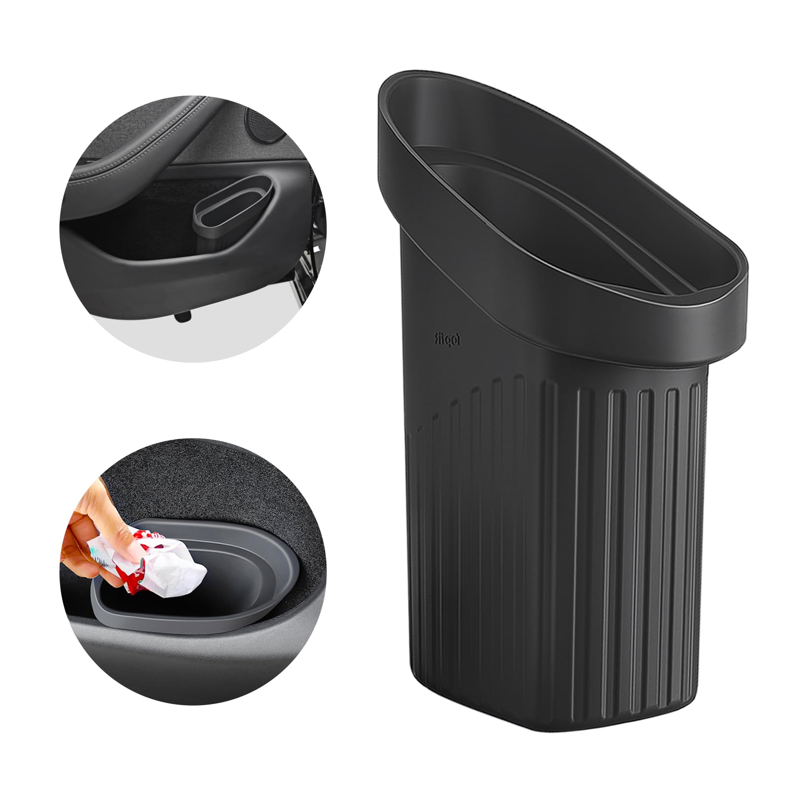 ThinsGoBlack Car Door Trash Can, Silicone, 30cm x 12cm x 2cm, 30cc, Oval, Waterproof