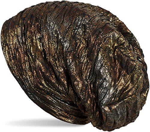 styleBREAKER Gorro Beanie en Apariencia Antigua metálica con Arrugas, Slouch, Beanie Largo,...