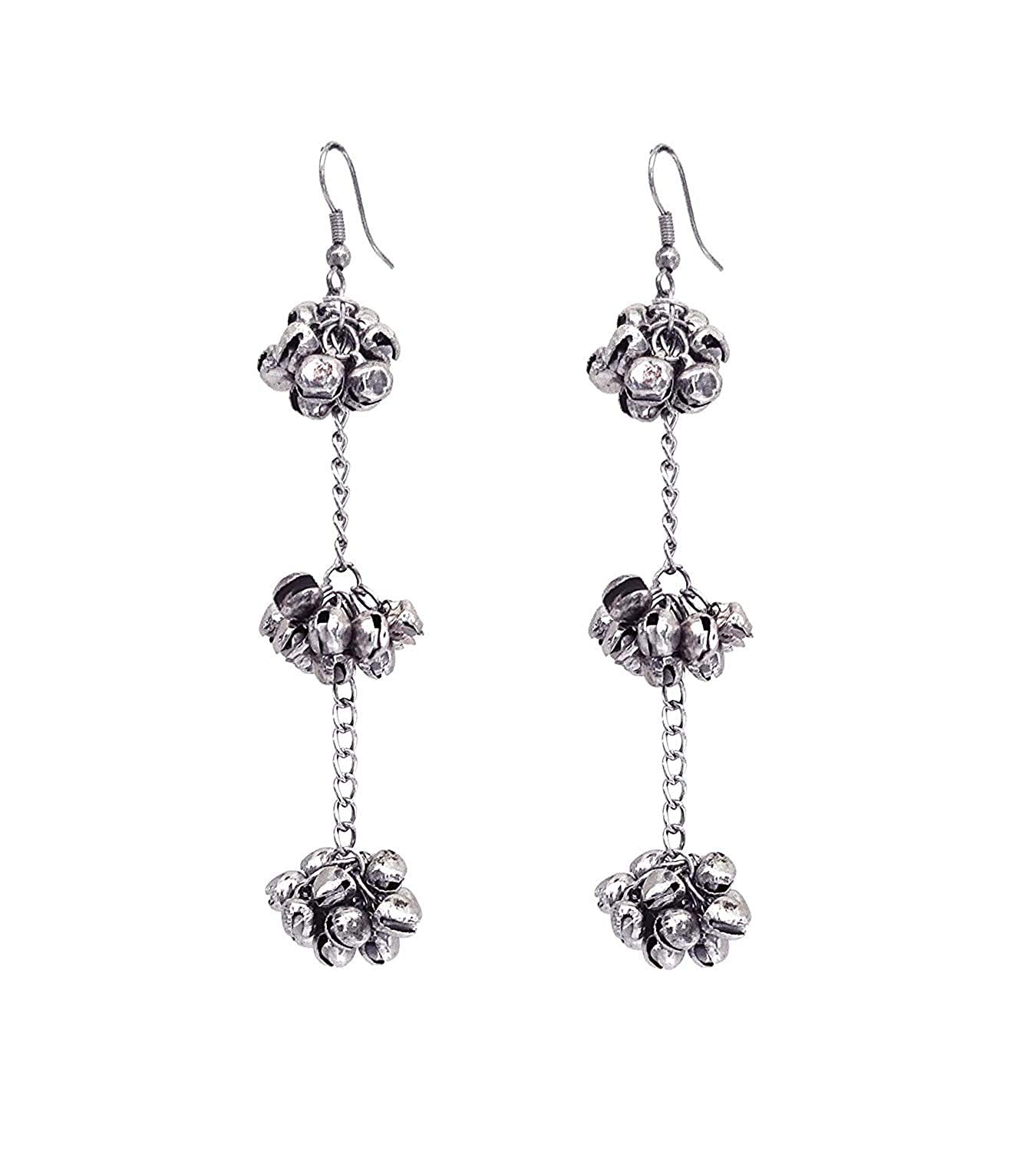 GURJARI JEWELLERS Silver Oxidised Ghungroo Dangler Earrings for women and girls (B08ZYJ2XR9) Amazon Price History, Amazon Price Tracker
